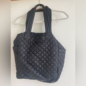 MZ Wallace Black Quilted Tote with Straps